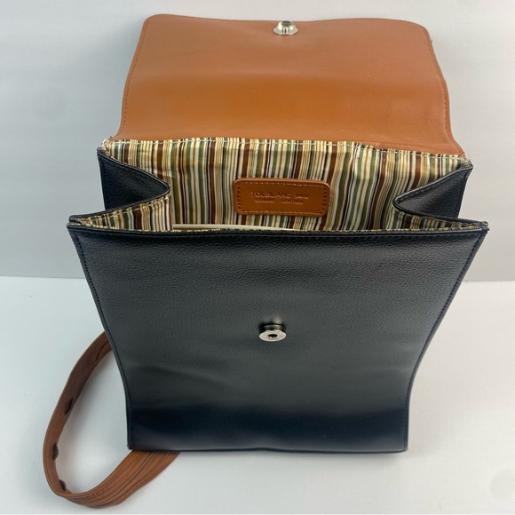 Tolblanc Paris Genuine Leather Backpack Brown Black - Picture 11 of 16